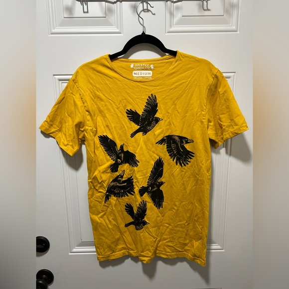 Solstice Handmade Mustard Organic Cotton Tee - Picture 1 of 3